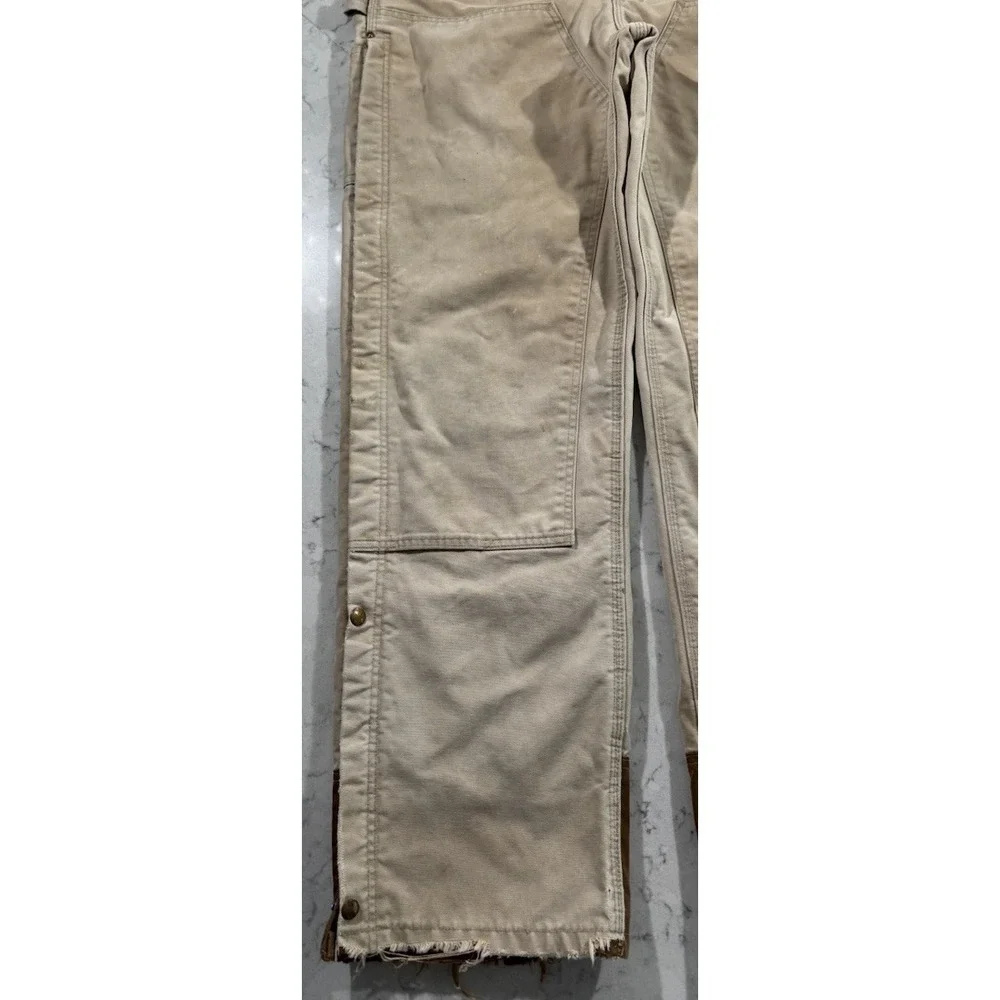 Carhartt Bib Overalls Mens 38x36 Brown Duck Canvas Insulated Workwear R41 BRN